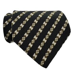 Emporio Armani Silk Necktie Mens Striped Geometric Made in Italy Luxury Designer